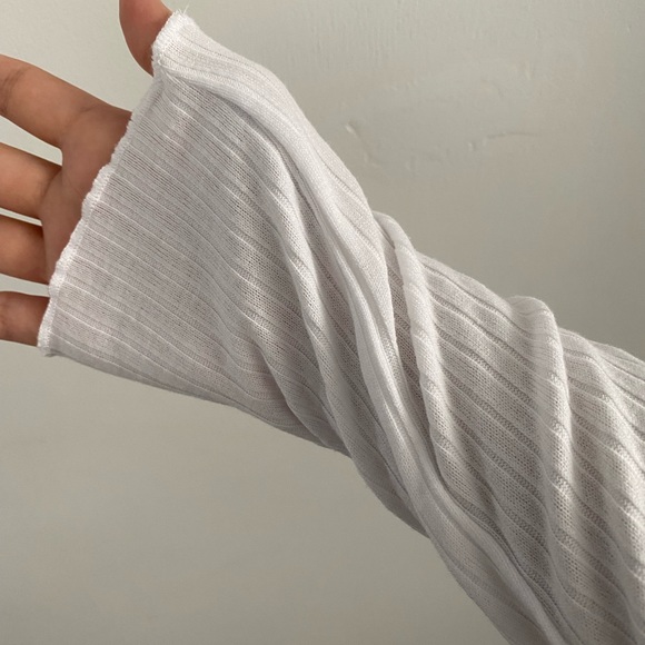 Mixed Threads (juniors) ribbed long sleeve cardi + cropped cami coord set, white - Picture 6 of 11